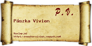 Pászka Vivien névjegykártya