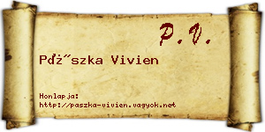 Pászka Vivien névjegykártya